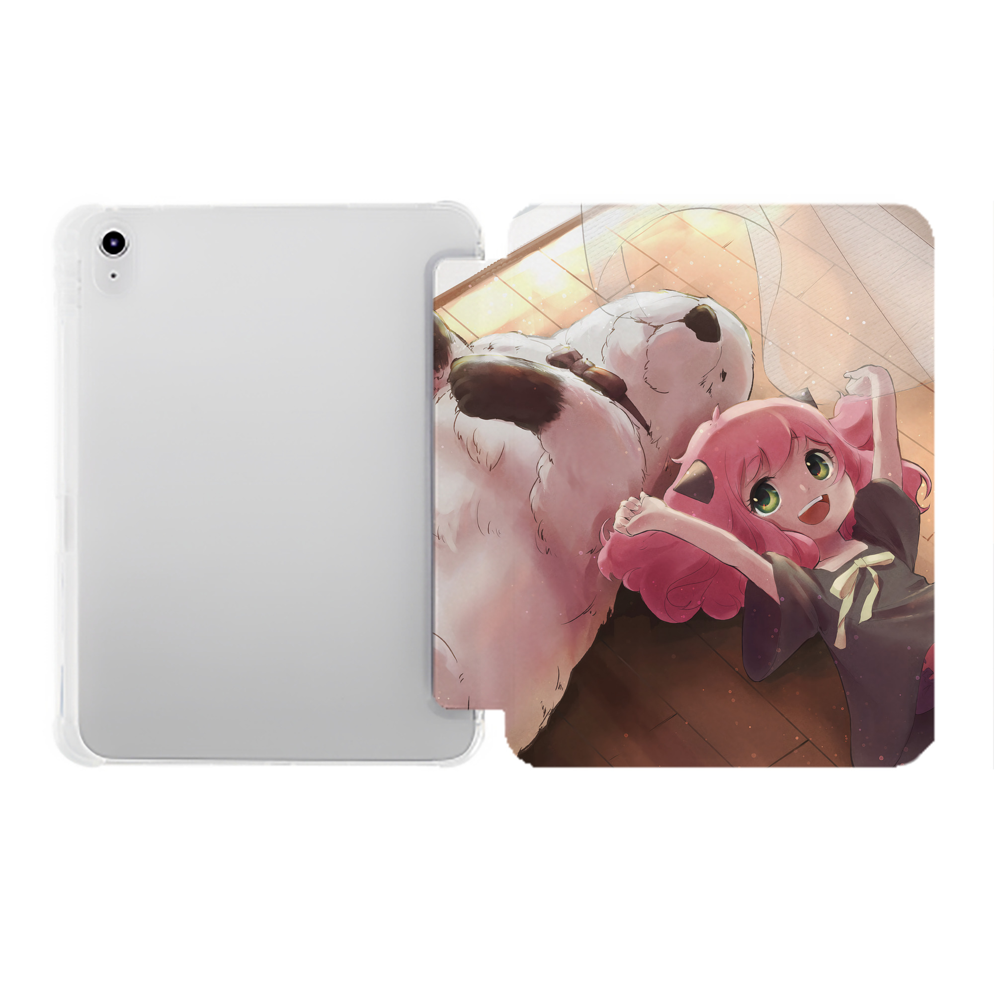 （画像用） SPY×FAMILY间谍家家酒 IPad ケース ペン収納付き 三つ折りスタンド PUレザー×シリコン 対応機種9.5/10.5/10.9インチ